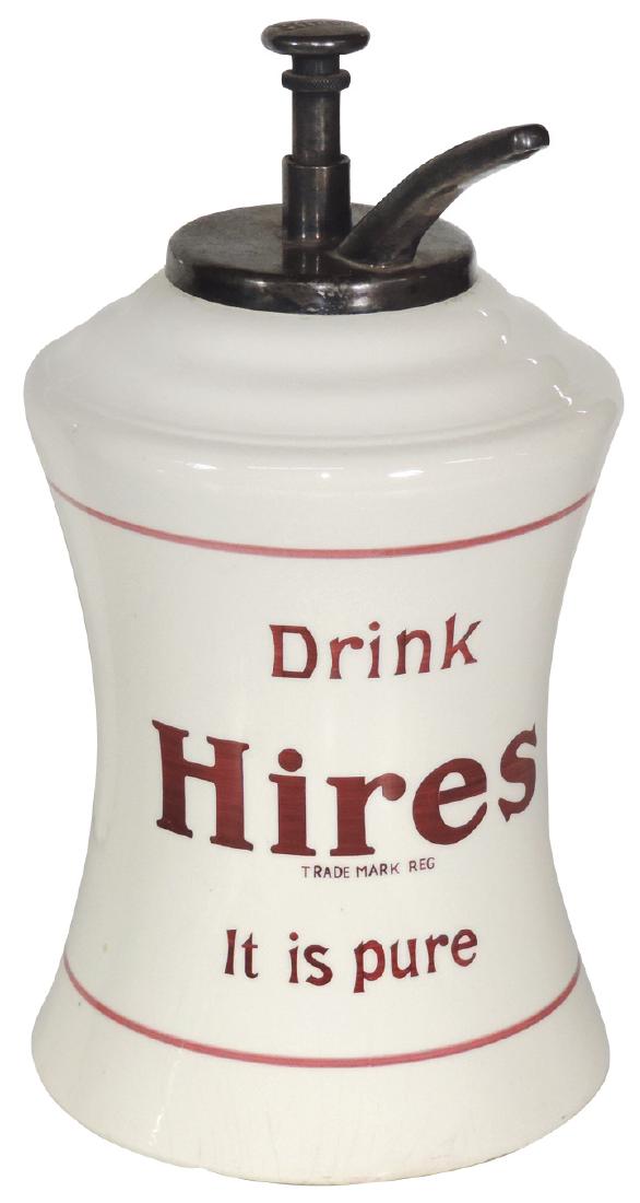 Soda fountain syrup dispenser, Hires, ceramic w/orig (1 of 1)