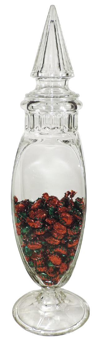Candy show jar, very large 4-panel glass pedestal (1 of 1)
