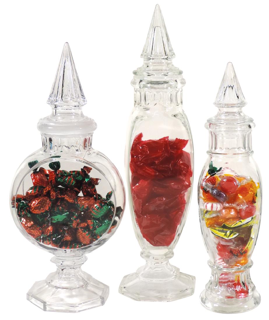 Candy show jars (3), banjo jar w/frosted neck & pointed (1 of 1)