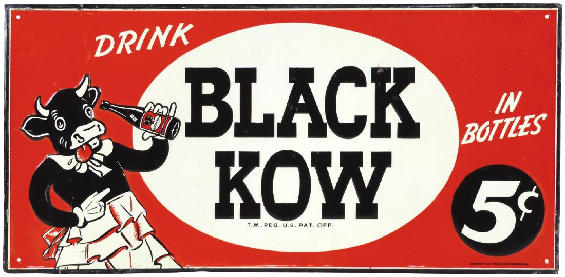Soda fountain sign, Black Kow in Bottles 5 Cents, (1 of 1)