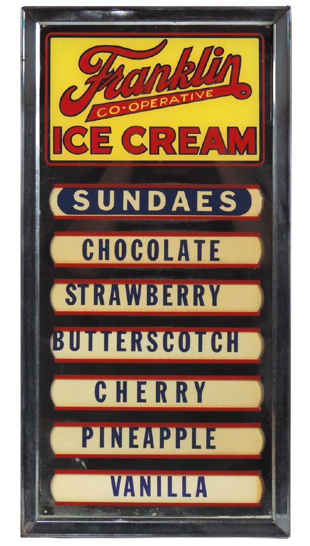 Soda fountain menu board, Franklin Ice Cream, (1 of 1)