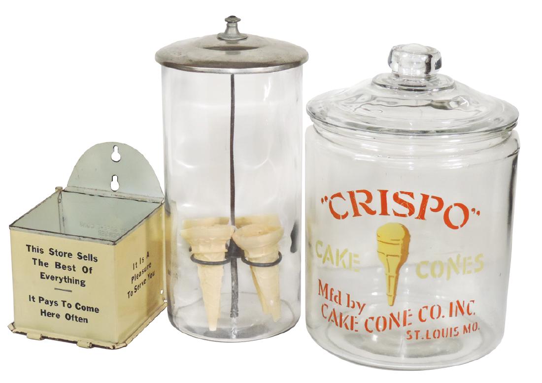 Soda fountain ice cream cone holders (3), tall glass (1 of 1)