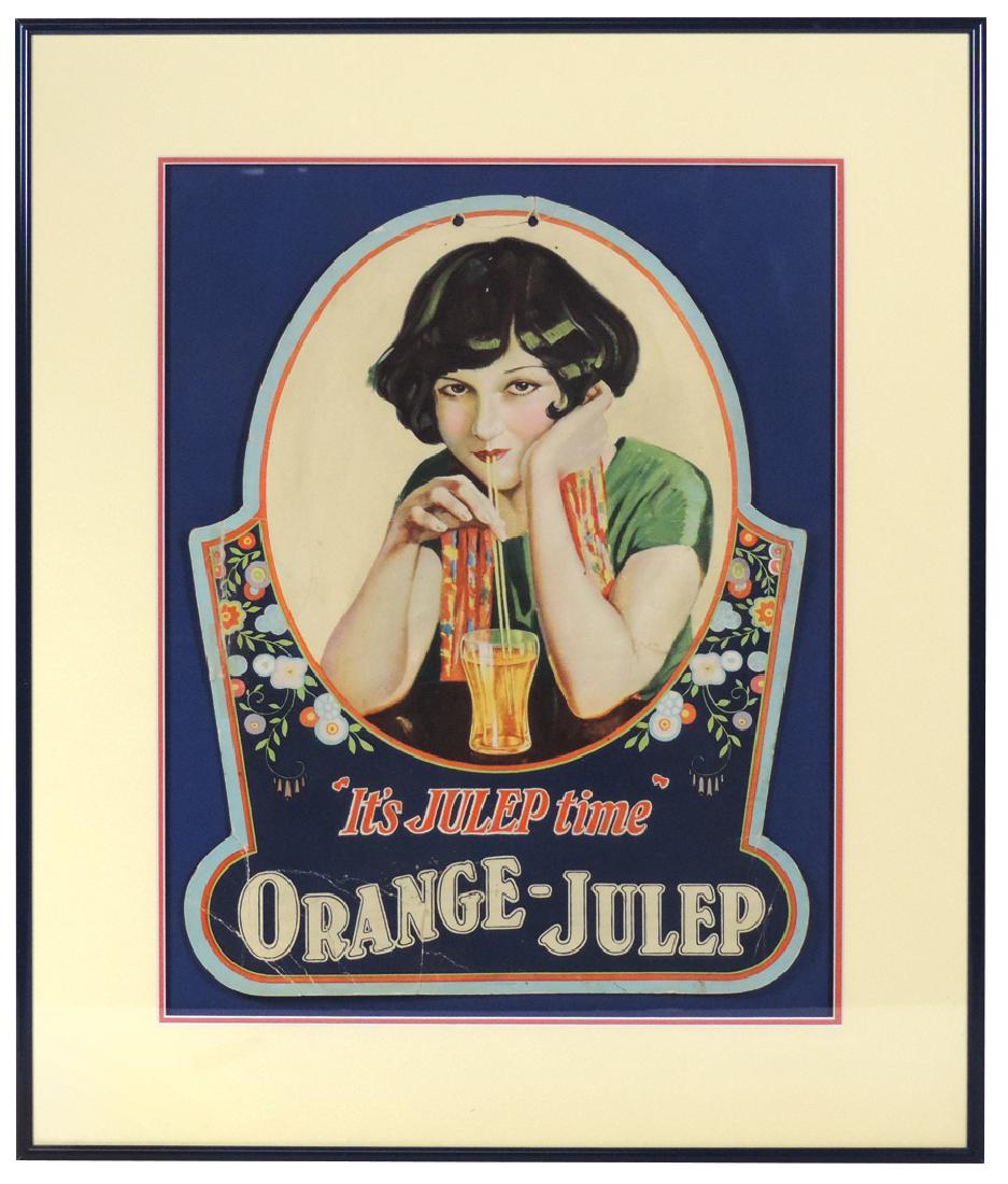 Soda fountain sign, Orange-Julep, diecut cdbd w/great (1 of 1)