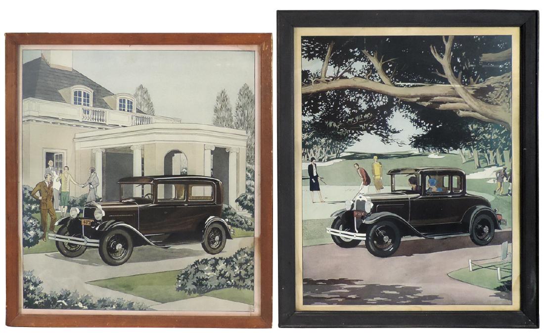 Automobile showroom signs (2), both Ford Model A's, (1 of 1)