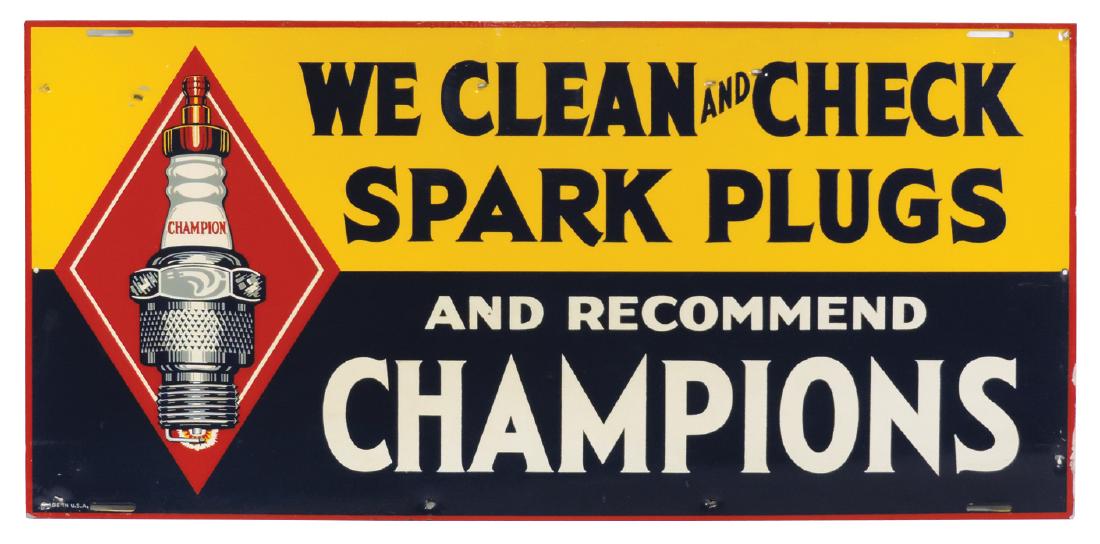 Automotive sign, Champion Spark Plugs, metal, marked (1 of 1)