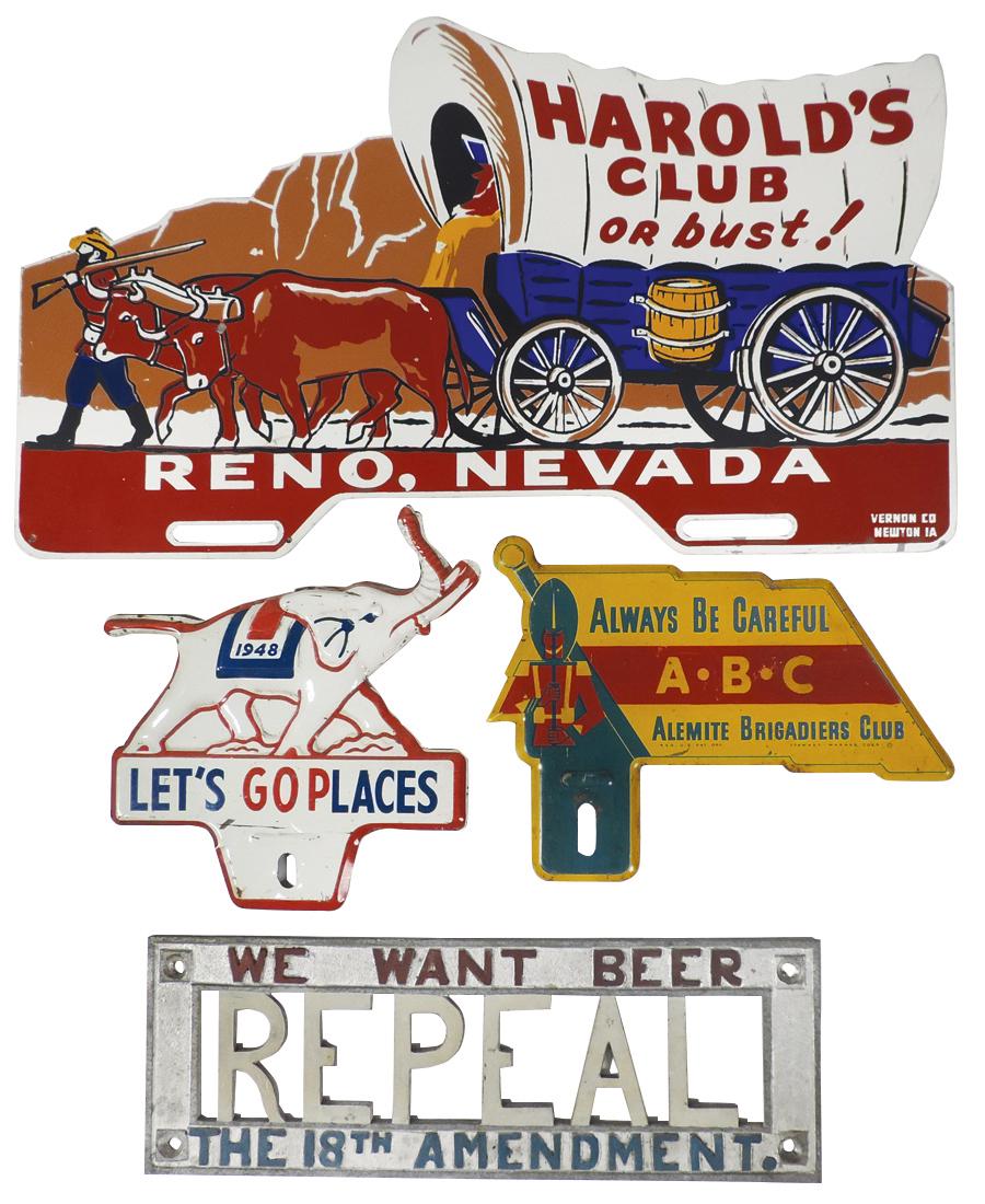 Automotive license plate toppers (4), Harold's Club (1 of 1)