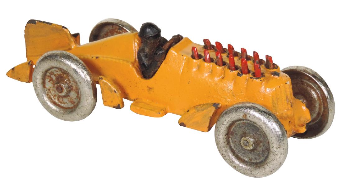 Toy race car, Hubley, cast iron, exhaust pipes go up (1 of 1)