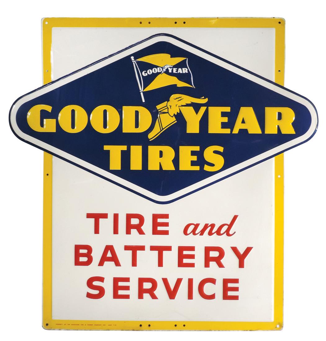 Automotive sign, GoodYear Tires, Tire and Battery (1 of 1)