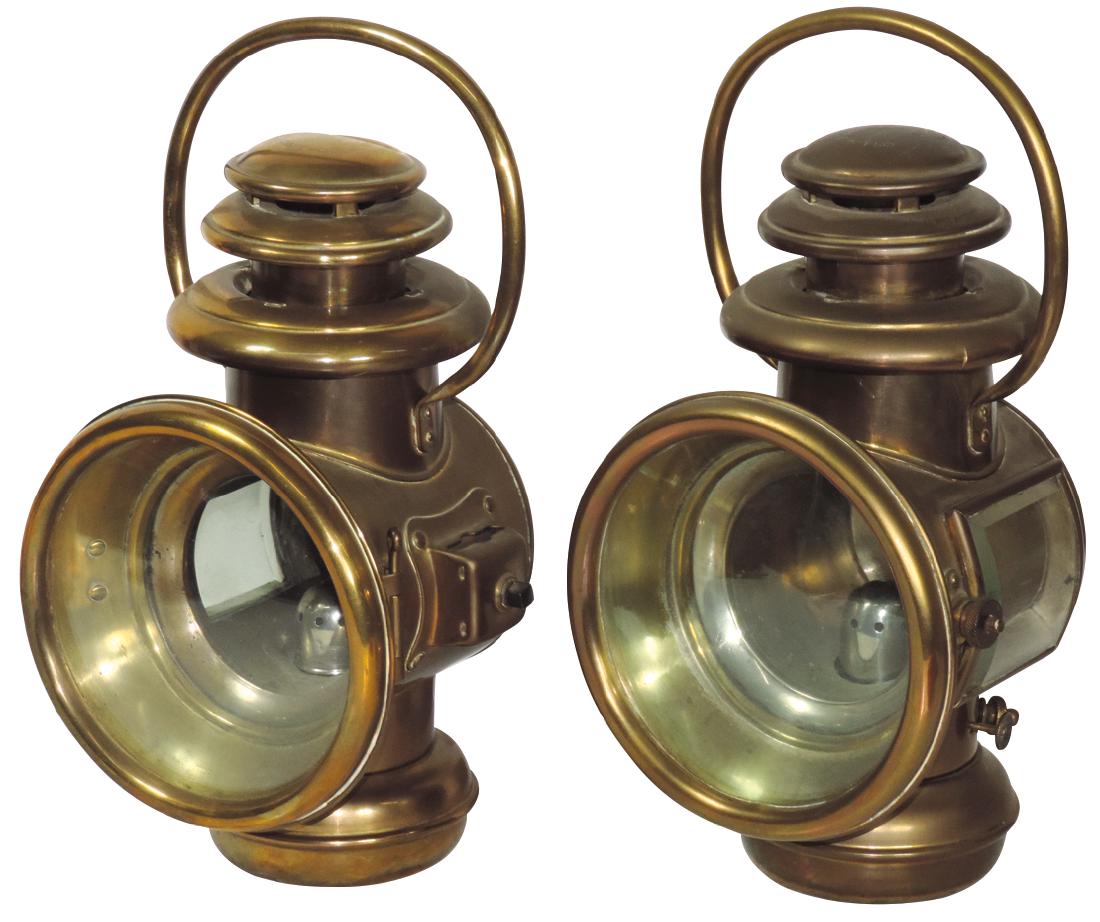 Automotive side lamps (2), all brass, matching pair (1 of 1)