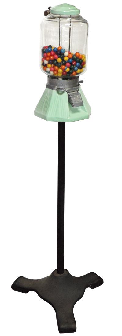 Coin-operated ball gum machine on stand, Northwestern (1 of 1)