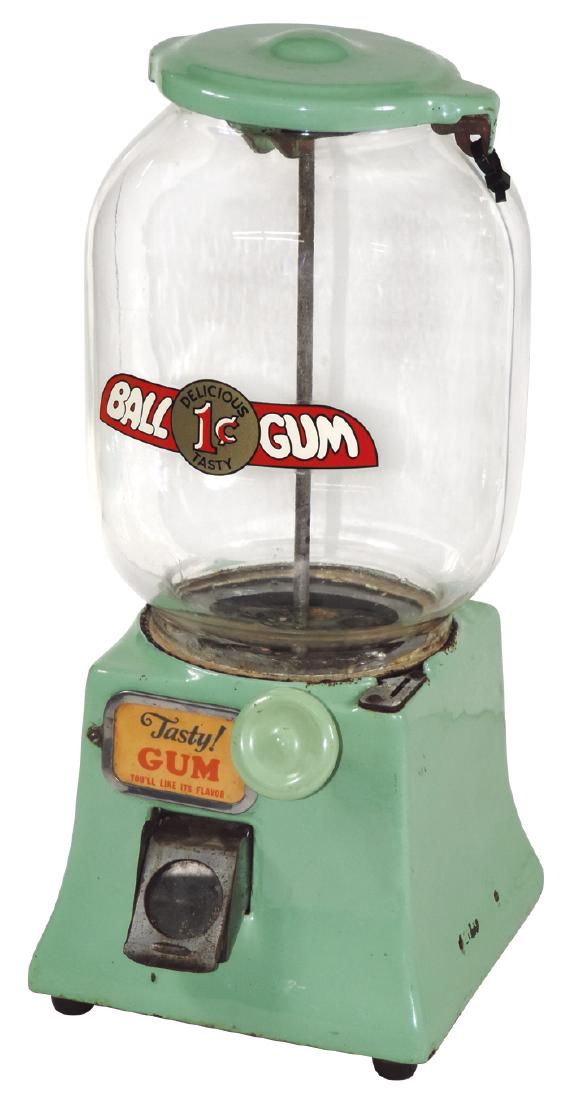 Coin-operated vendor, Northwestern Merchandiser, green (1 of 1)