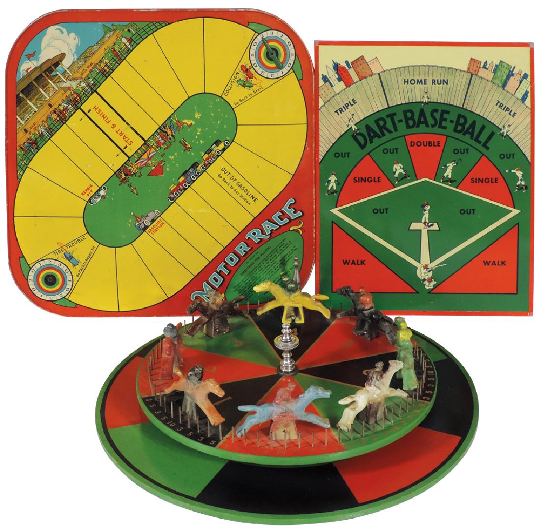 Games (3), horse race roulette wheel, wood w/metal (1 of 1)