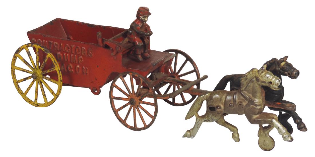 Toy Contractors Dump Wagon, horse-drawn w/driver, (1 of 1)
