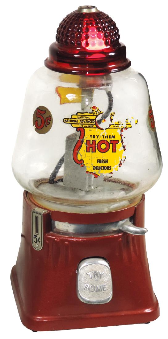 Coin-operated hot nut machine, Silver King, 5 Cent, (1 of 1)
