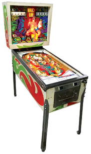 Coin-operated arcade game, Wild Life Pinball, mfgd by: Coin-operated arcade game, Wild Life Pinball, mfgd by D. Gottlieb & Co., 1 or 2 player, colorful jungle back glass & playfield, VG wkg cond w/keys, 71"H x 29"W x 55"L.