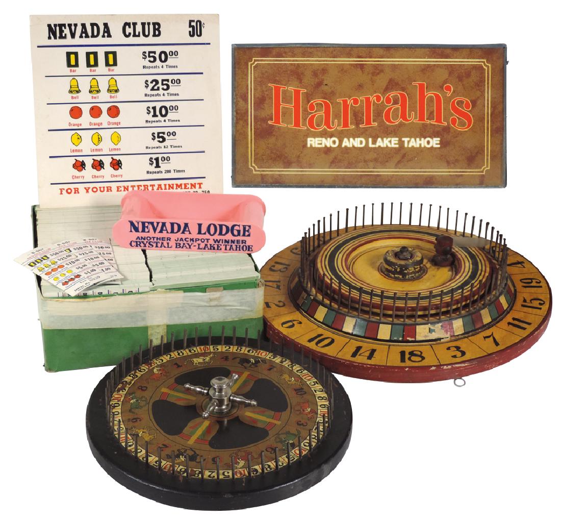 Gambling items (5), numbered spinner wheel, 1 racehorse (1 of 1)