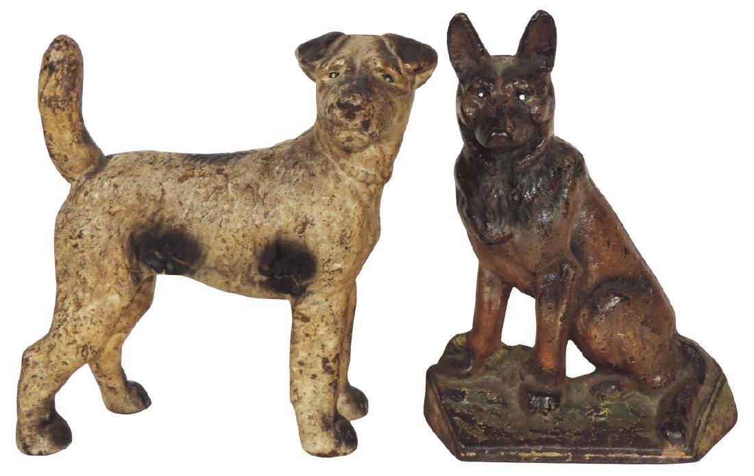 Doorstops (2), sitting German Shepherd (hollow-back) & (1 of 2)