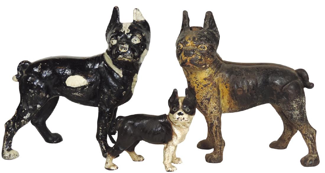 Doorstops (2) & cigarette lighter, all Boston Terriers (1 of 1)