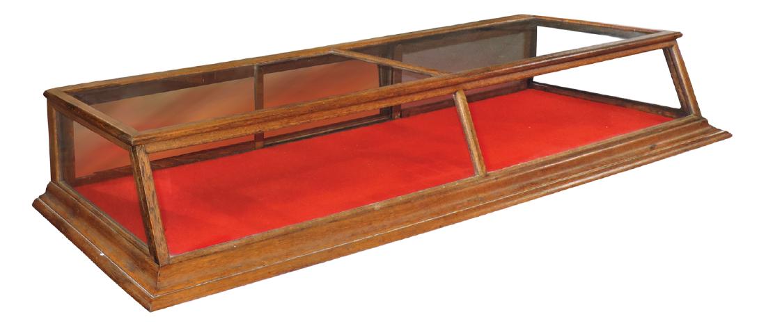 Country store show case, oak counter top, angled front (1 of 1)