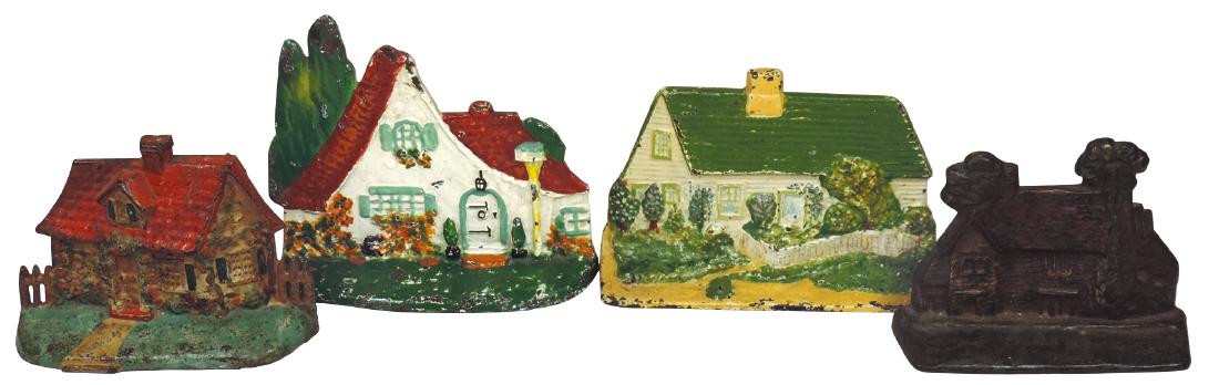 Doorstops (4), all painted cast iron houses, Sulgrave (1 of 2)