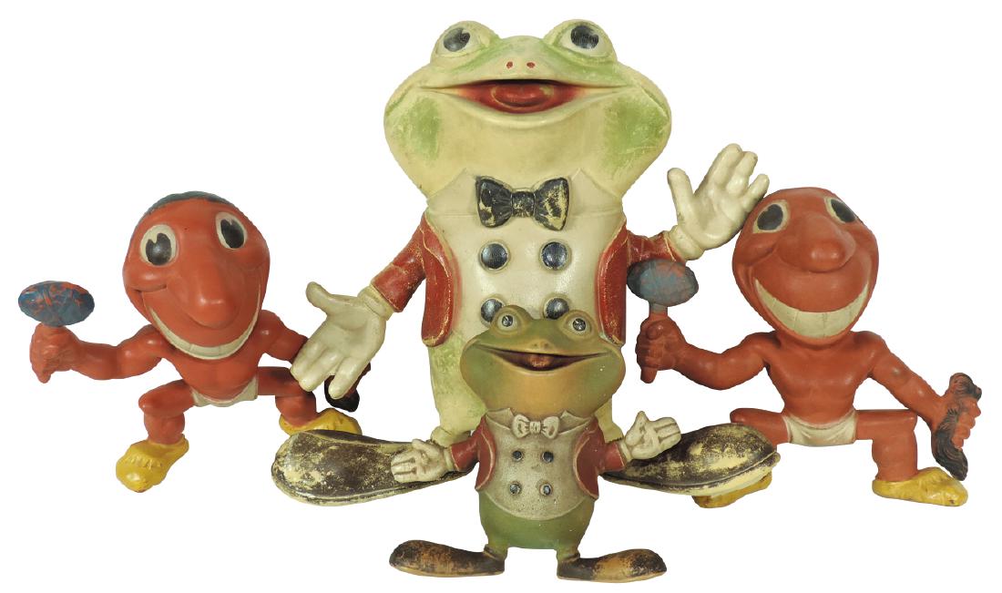 Toy figures (4), all rubber, mfgd by Rempel Mfg., (1 of 1)