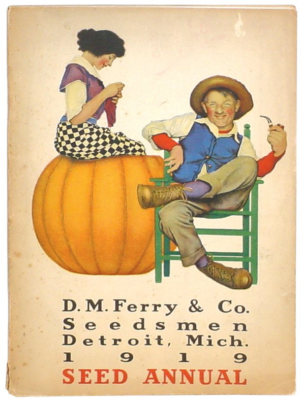 D.M. Ferry Seed Catalog w/Maxfield Parrish illustr: D.M. Ferry Seed Catalog w/Maxfield Parrish illustrations on cover front & back, dated 1919, 104 pgs., complete w/order blank, VG cond, 10"H x 7"W.
