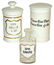380: Apothecary jars & bottle (3), 2 porcelain jars w/l