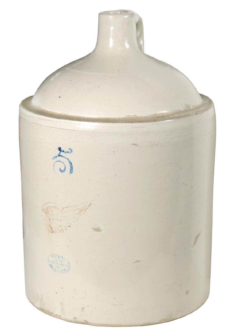 Stoneware shoulder jug, Red Wing 5 gal "Wing", from Red