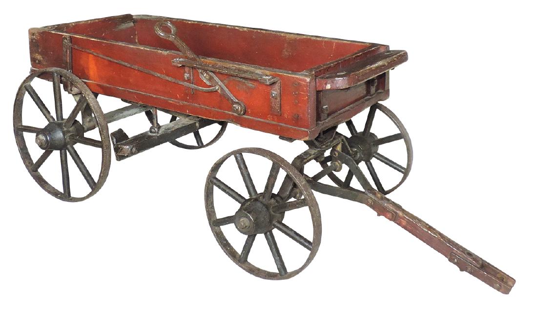Child's wagon maker's sample wagon, wood hubs w/steel