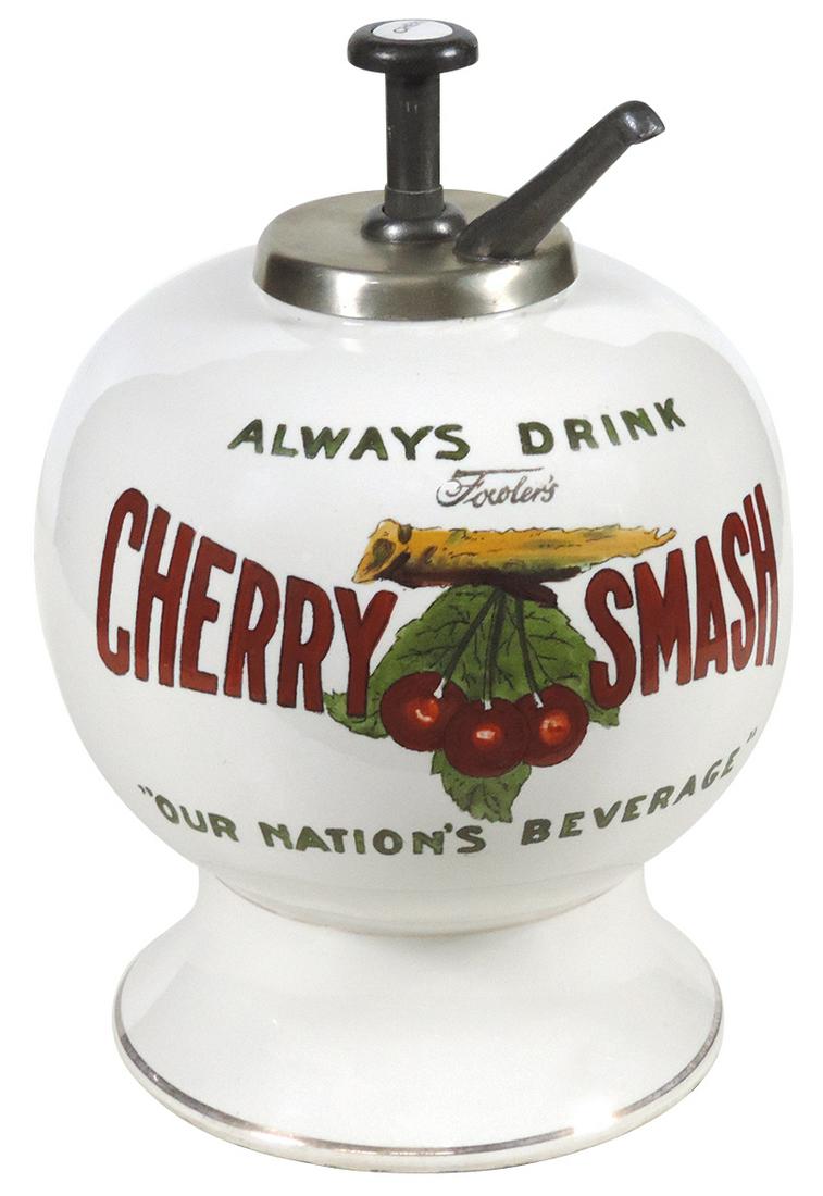 Soda fountain syrup dispenser, Fowler's Cherry Smash, Nov 02, 2019 Rich Penn Auctions in IA
