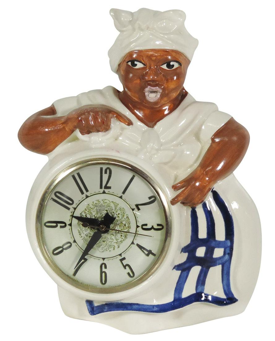 Black Americana Red Wing Mammy clock, ceramic Nov 02, 2019 Rich