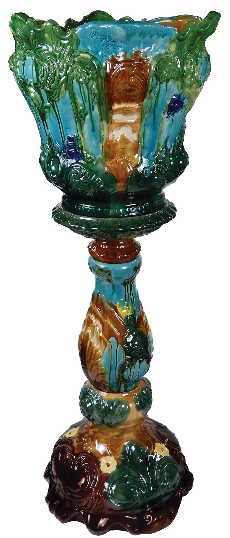 Pottery, Majolica JardiniÃ¨re w/stand, very large Nov 03, 2019 Rich