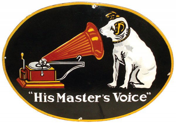 Porcelain Victrola Sign For Victor Talking Machin