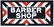 Barber Shop Flange Sign, double-sided porcelain, mfgd