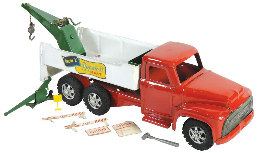 Toy Buddy L #3667 Repair It Unit, c.1950's: Toy Buddy L #3667 Repair It Unit, c.1950's pressed & painted steel, Exc cond in orig box w/accessories, 7.5"H x 7"W x 22"L.