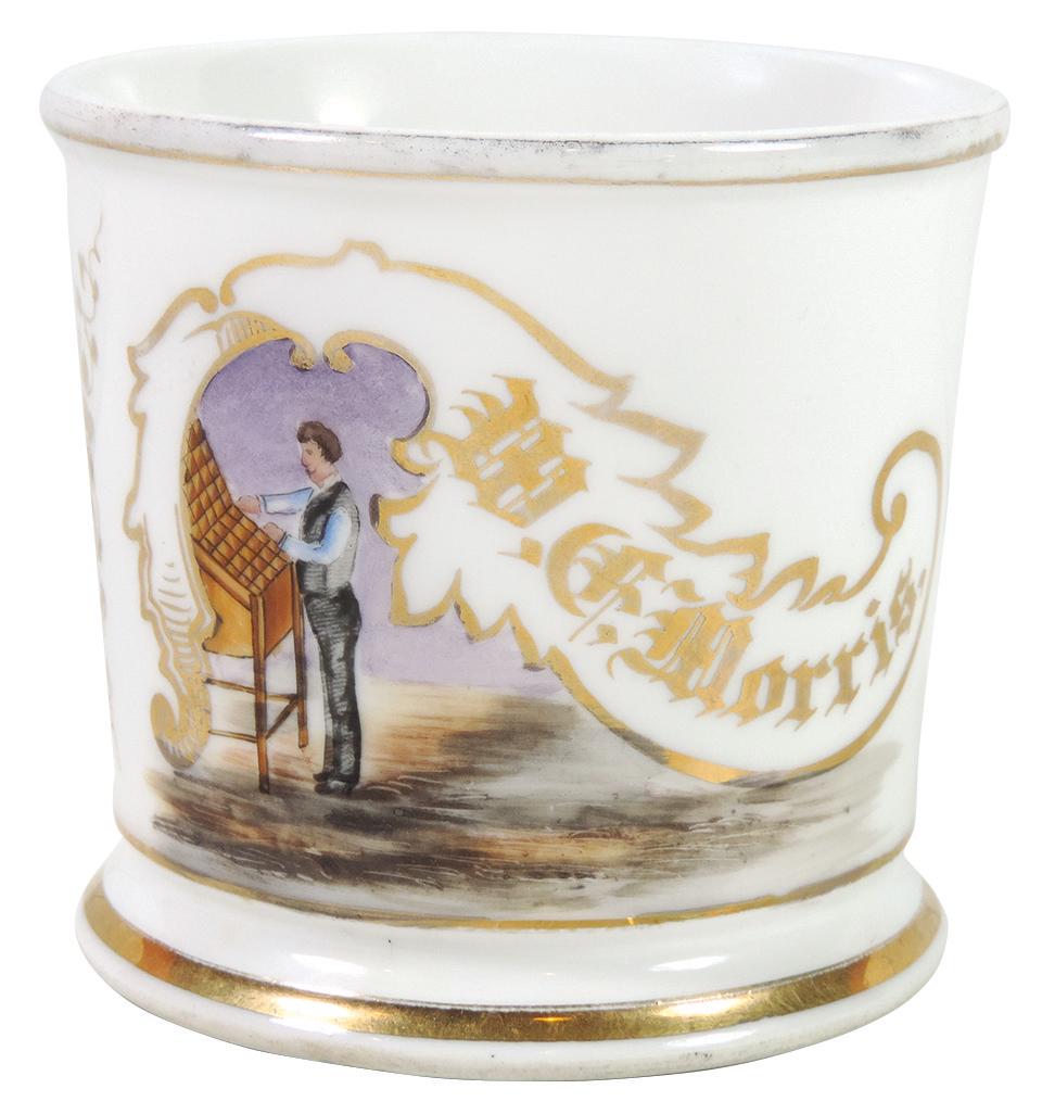 For Auction Occupational Shaving Mug, Type Setter, bottom stamped
