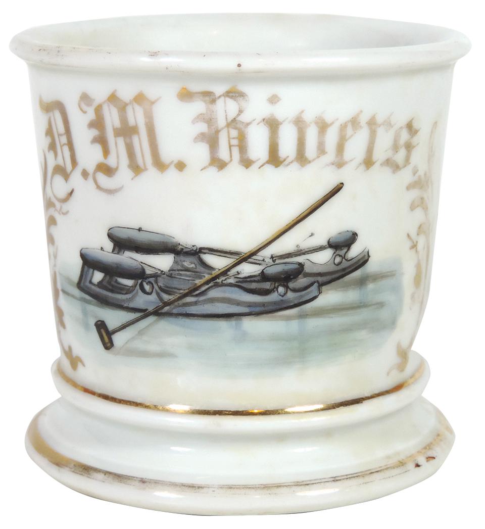 Occupational Shaving Mug, Ice Skates, bottom stamped V Jul 24, 2020