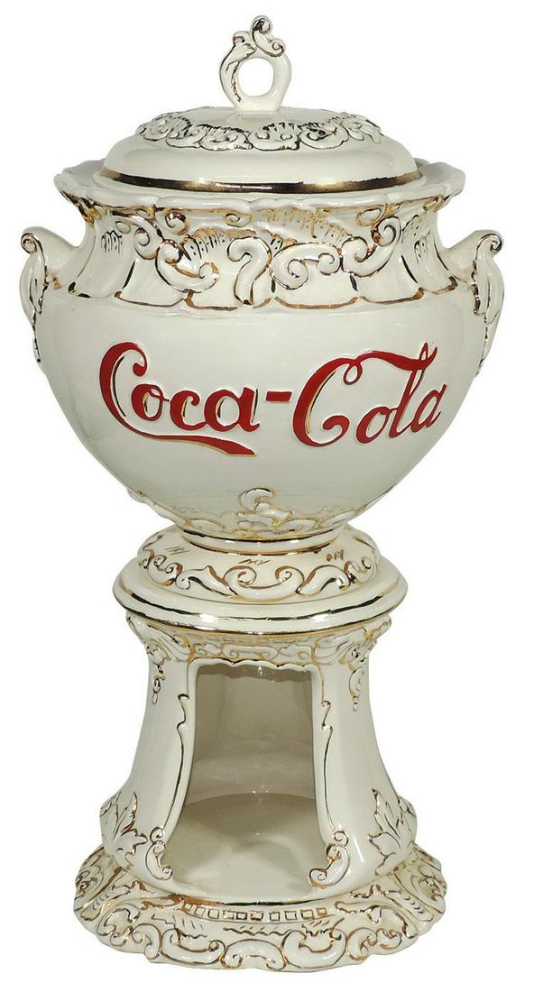 Soda Fountain Syrup Dispenser, Coca-Cola ceramic: Soda Fountain Syrup Dispenser, Coca-Cola ceramic Limited Edition (97/500) version of the orig 1890's dispenser, c.1970's, Near-Mint cond, 22.5"H.