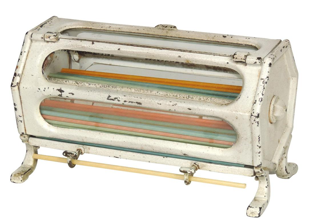 Soda Fountain Straw Dispenser, octagonal cast iron form Jul 25, 2020