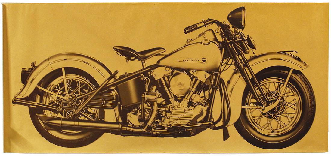 Motorcycle Mimeograph or Blueprint on Paper, Harley: Motorcycle Mimeograph or Blueprint on Paper, Harley-Davidson, 1947 Model 74 Knucklehead, probably one-of-a-kind done by a dealer or collector, c.1950's-1960's, VG+ cond w/edge discoloration & scattere