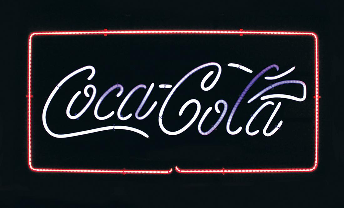 Coca-Cola, neon sign, contemporary, NOS in Exc working: Coca-Cola, neon sign, contemporary, NOS in Exc working cond w/box, 16"H x 29"W x 6"D.