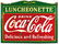 Coca-Cola Luncheonette Porcelain Sign, Rare, mfgd by