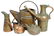 Vintage Copper Hollowware, (6) #8 watering can (missing