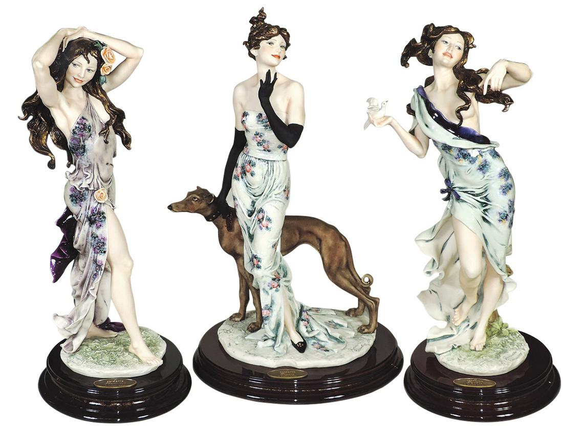 Decorative Giuseppe Armani Sculptures (3), 20th: Decorative Giuseppe Armani Sculptures (3), 20th Century, Florence Line, Limited Edition figures titled "Charme" 177/250, "Daphne" 177/250 & "Harmonie" 177/250, each w/"M" finish, The Daphne figure is 