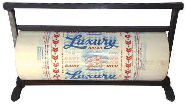 Country store paper rack w/full roll of new old s