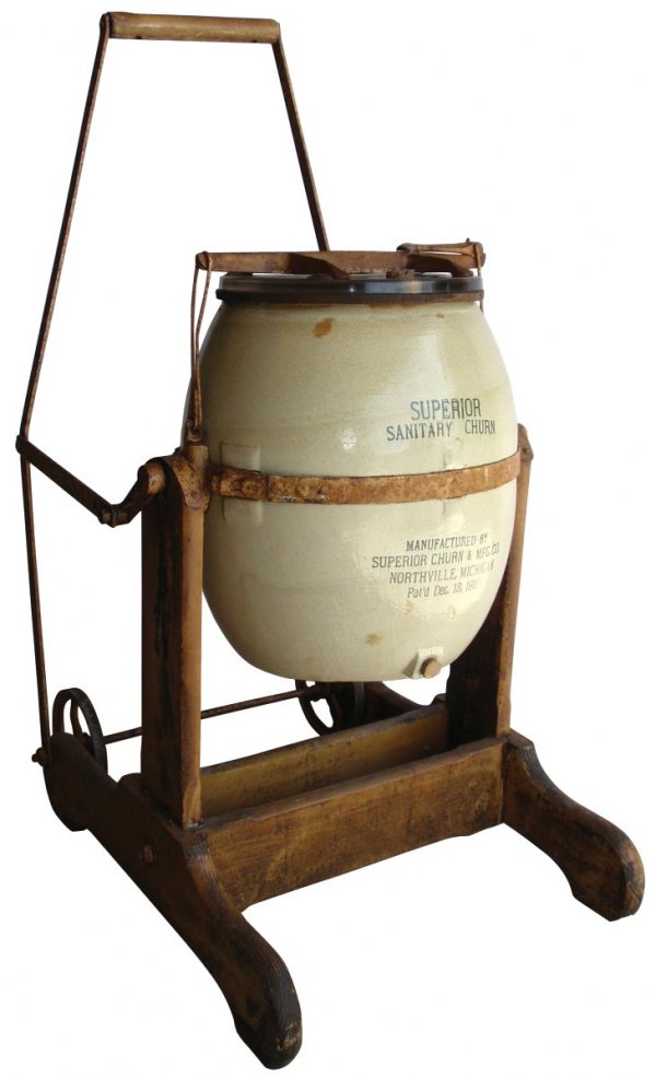 0126 Stoneware, 8 gal Superior Sanitary Butter Churn, Nov 01, 2008
