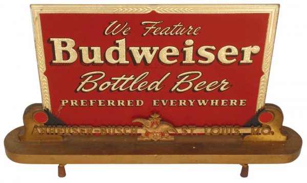 Breweriana, Budweiser Bottled Beer counter sign,