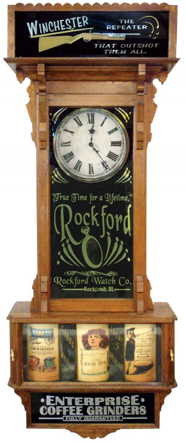 0909 Sydney Advertising Clock, restored w/fancy oak ca