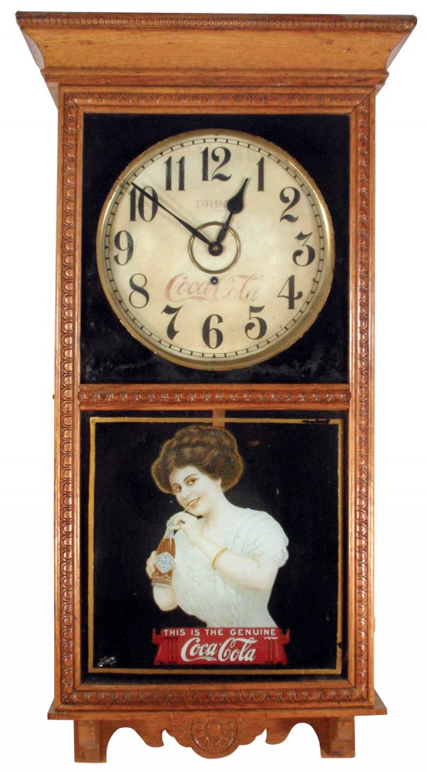 Coca-Cola regulator clock, Gilbert, original Gibs