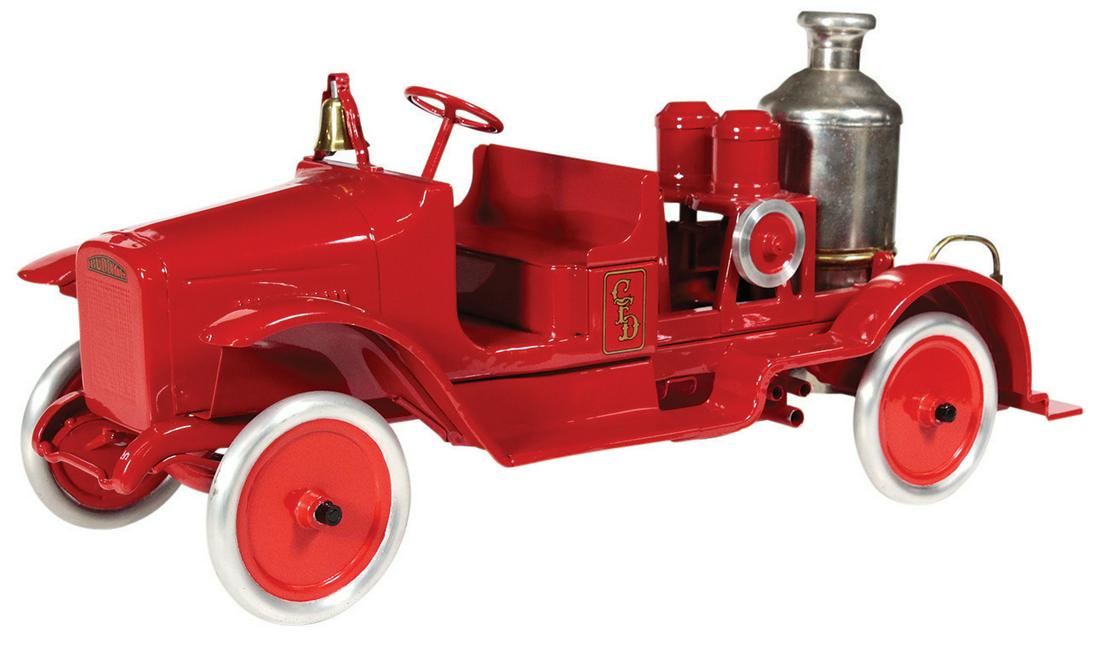 Toy Fire Truck, Buddy L Steam Boiler Pumper, Model: Toy Fire Truck, Buddy L Steam Boiler Pumper, Model #205-A, mfgd by Moline Pressed Steel Co., c.1925, Exc+ prof restored cond, 23.25"L.
